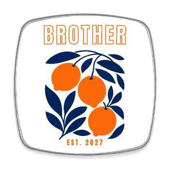 Brother 2027 - Square fridge magnet - white - Front
