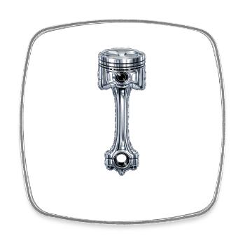 Chrome Piston Art Engine - Square fridge magnet - white - Front
