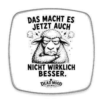 Genervtes Schaf Sarkasmus Humor Lustiger Spruch - Viereckiger Kühlschrankmagnet - Weiß - Vorne