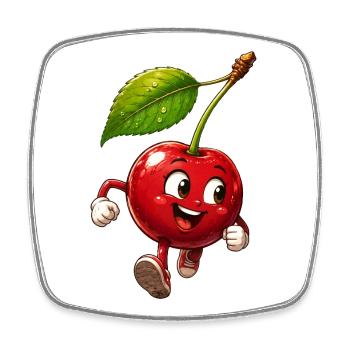 Funny Cherry - Square fridge magnet - white - Front