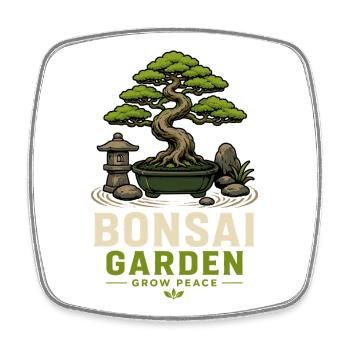 Bonsaï Plant Zen Tree Bonsaï Bonsai - Magnet carré - blanc - Devant