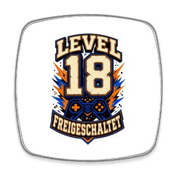 Level 18 freigeschaltet – Gamer Geburtstag - Viereckiger Kühlschrankmagnet - Weiß - Vorne