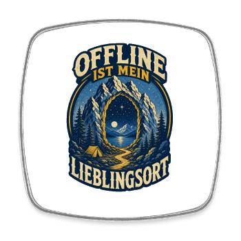 Offline ist mein Lieblingsort – Outdoor - Viereckiger Kühlschrankmagnet - Weiß - Vorne
