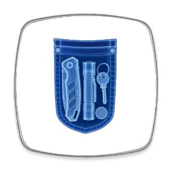 Motif de bouclier d’outil à rayons X - Magnet carré - blanc - Devant