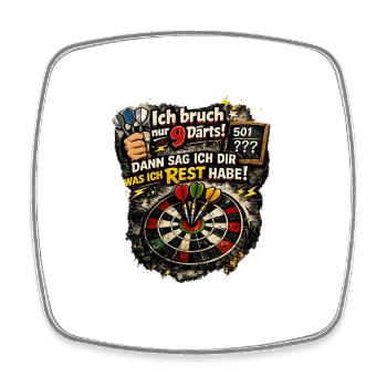 Nur 9 Darts Rest Bleibt - Viereckiger Kühlschrankmagnet - Weiß - Vorne
