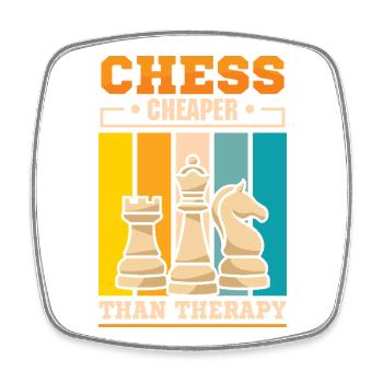 Échiquier des joueurs d’échecs - Magnet carré - blanc - Devant