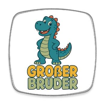 Großer Bruder Dinosaurier - Viereckiger Kühlschrankmagnet - Weiß - Vorne