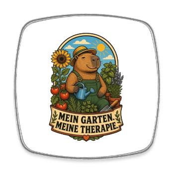Mein Garten, meine Therapie - Viereckiger Kühlschrankmagnet - Weiß - Vorne