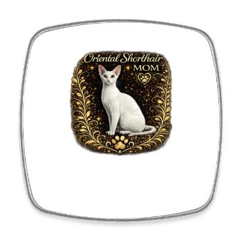 Décoration Orientale Shorthair Maman Chat - Magnet carré - blanc - Devant