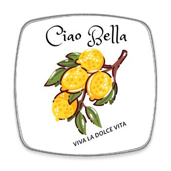 Lemon Branch Illustration - Square fridge magnet - white - Front