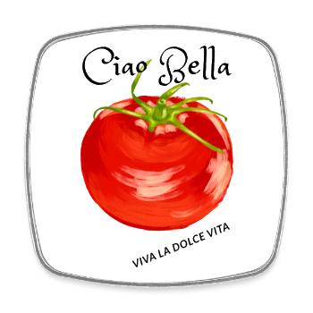 Tomato Watercolor Burst - Square fridge magnet - white - Front