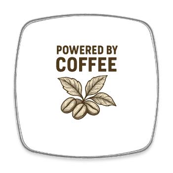 Alimenté par une usine de torréfaction au café - Magnet carré - blanc - Devant