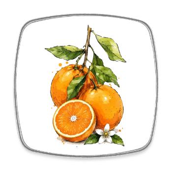 Fleur d’oranger aquarelle - Magnet carré - blanc - Devant