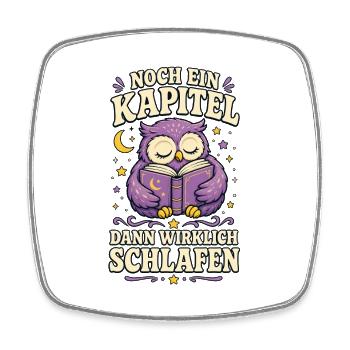 Noch ein Kapitel – Lese-Eule - Viereckiger Kühlschrankmagnet - Weiß - Vorne