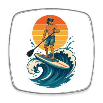 Funny SUP Paddleboard Board Stand Up paddel - Viereckiger Kühlschrankmagnet - Weiß - Vorne