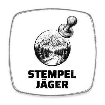 Stempeljäger – Für Wanderer & Stempelsammler - Viereckiger Kühlschrankmagnet - Weiß - Vorne