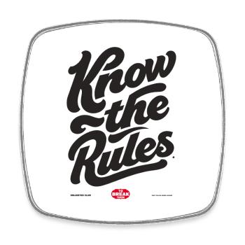 Know the Rules - Square fridge magnet - white - Front