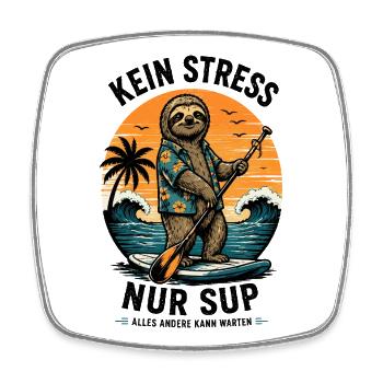  Funny SUP Paddleboard Board Stand Up paddel - Viereckiger Kühlschrankmagnet - Weiß - Vorne