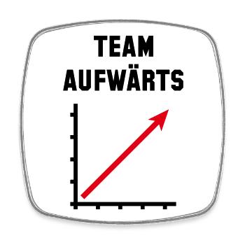 Team Aufwärts (Erfolg / Fortschritt / POS Red 2C) - Viereckiger Kühlschrankmagnet - Weiß - Vorne