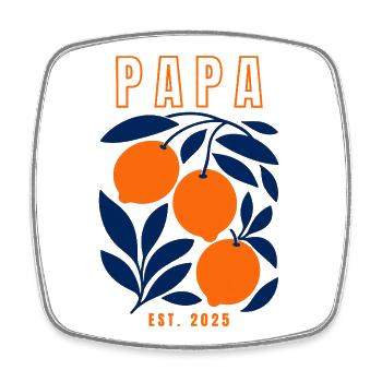 Papa 2025 - Square fridge magnet - white - Front