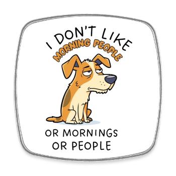Grumpy Jack Russell Morning Mood - Magnet carré - blanc - Devant