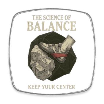 Boulderer Science of Balance - Square fridge magnet - white - Front