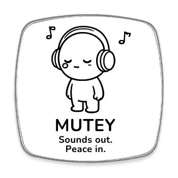 Mutey – Sounds Out | Peace In Music Mood - Viereckiger Kühlschrankmagnet - Weiß - Vorne