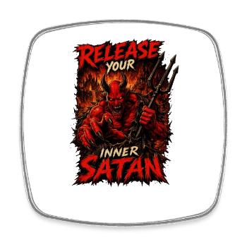 Libérez votre Satan intérieur | Graphique du Démon Sombre - Magnet carré - blanc - Devant