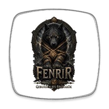 Fenrir Wolf Ragnarök Emblem - Viereckiger Kühlschrankmagnet - Weiß - Vorne