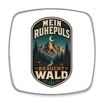 Mein Ruhepuls braucht Wald - Viereckiger Kühlschrankmagnet - Weiß - Vorne