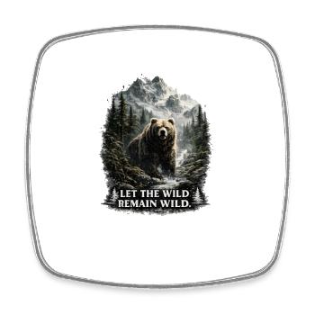 Grizzly Bear – Wilderness & Nature Conservation - Square fridge magnet - white - Front