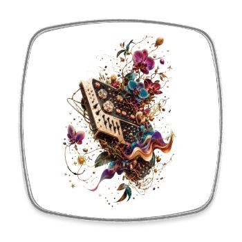 Botanical Synthesizer - Square fridge magnet - white - Front