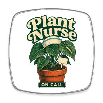 Infirmière de plantes de garde, pépinière intérieure, Anthuri - Magnet carré - blanc - Devant