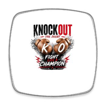 Puissance de boîte Knockout Esprit Combatif - Magnet carré - blanc - Devant