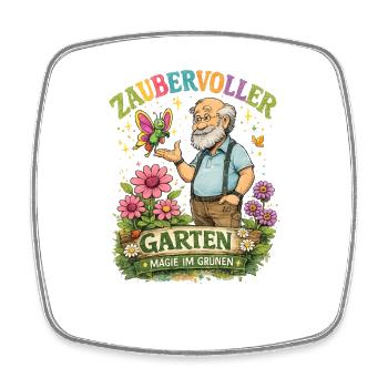 Zauberhafter Gartenzauber - Viereckiger Kühlschrankmagnet - Weiß - Vorne