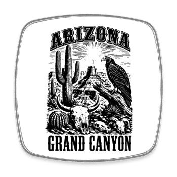 Arizona Grand Canyon Wüstensilhouette - Viereckiger Kühlschrankmagnet - Weiß - Vorne