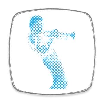 Affiche de club de jazz - Magnet carré - blanc - Devant