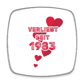 Jahr 1983 - Viereckiger Kühlschrankmagnet - Weiß - Vorne