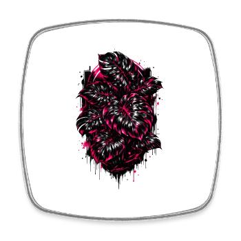 Neon Monstera – Dark Botanical Jungle Design - Viereckiger Kühlschrankmagnet - Weiß - Vorne