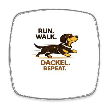 Run, Walk, Dackel, Repeat. Dackelliebe. Dachshund. - Viereckiger Kühlschrankmagnet - Weiß - Vorne