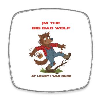 Big Bad Wolf Clumsy – lustiges Werwolf-T-Shirt - Viereckiger Kühlschrankmagnet - Weiß - Vorne