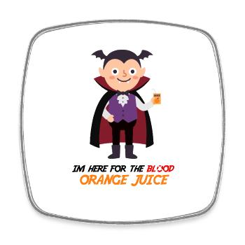 Blut-Orangensaft-Vampir – lustige Halloween-T-S - Viereckiger Kühlschrankmagnet - Weiß - Vorne