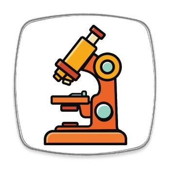 Mikroskop-Illustration fürs Laborabenteuer - Viereckiger Kühlschrankmagnet - Weiß - Vorne