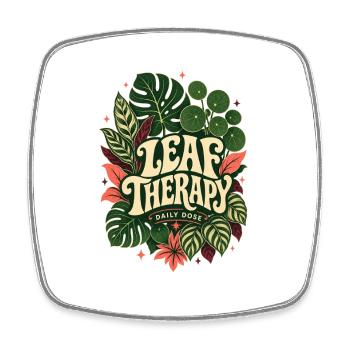 Leaf Therapy – Daily Dose Pflanzen Statement - Viereckiger Kühlschrankmagnet - Weiß - Vorne