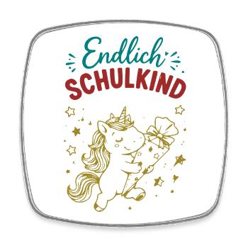 Endlich Schulkind - Viereckiger Kühlschrankmagnet - Weiß - Vorne