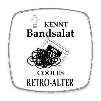 Bandsalat Retrokassette Kassette Retro - Viereckiger Kühlschrankmagnet - Weiß - Vorne