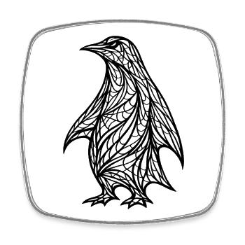Raven Line Art Night Splendor - Square fridge magnet - white - Front