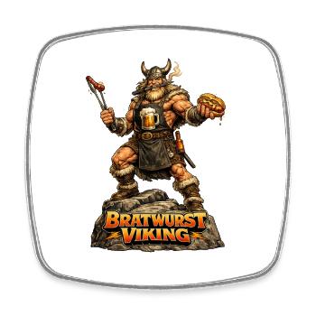 Bratwurst Viking - Viereckiger Kühlschrankmagnet - Weiß - Vorne