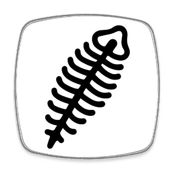 Fossil - Viereckiger Kühlschrankmagnet - Weiß - Vorne