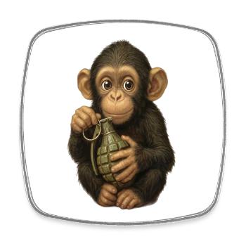 Prankster Ape Grenade (russisches Armeelogo 2026) - Viereckiger Kühlschrankmagnet - Weiß - Vorne